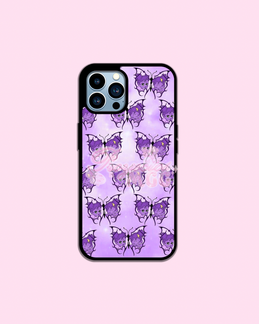 Purple SadGirl Butterfly Pattern Phone Case