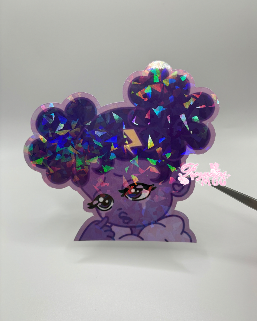 Purple SadGirl Peeker Holo Car Decal
