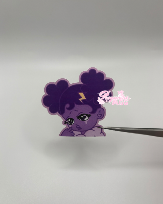 Purple SadGirl Peeker Sticker