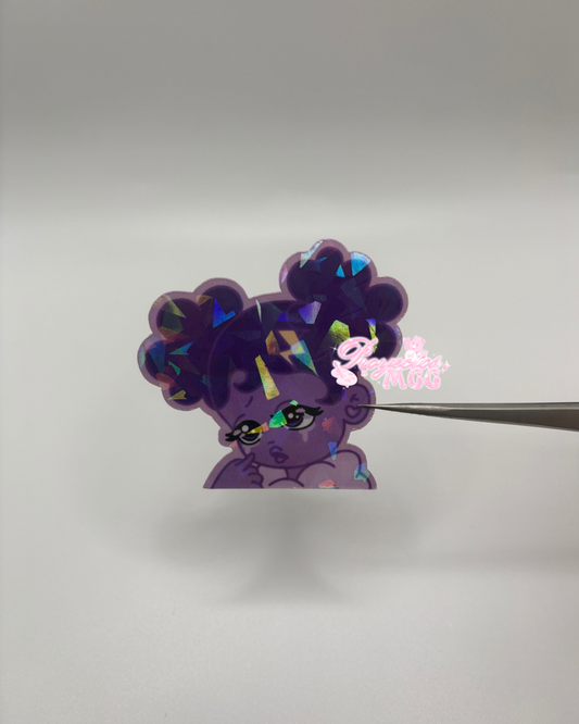 Purple SadGirl Peeker Sticker