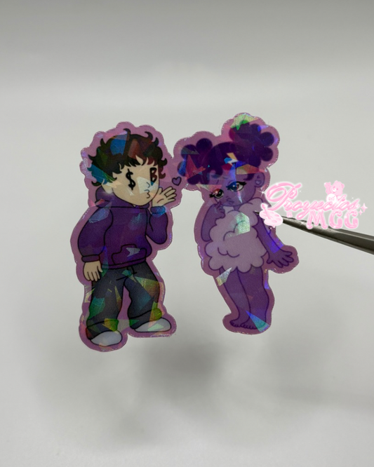 Purple SadBoy & SadGirl Car Decal