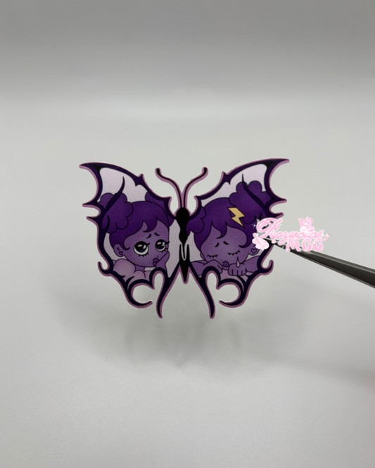 Purple SadGirl Butterfly Sticker