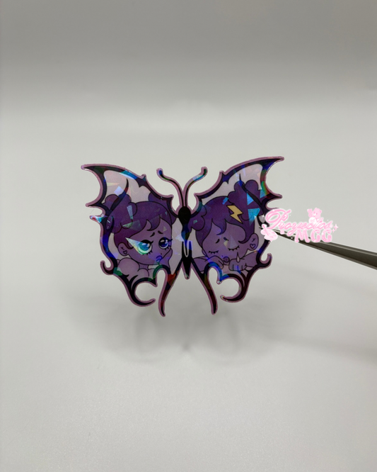 Purple SadGirl Butterfly Sticker