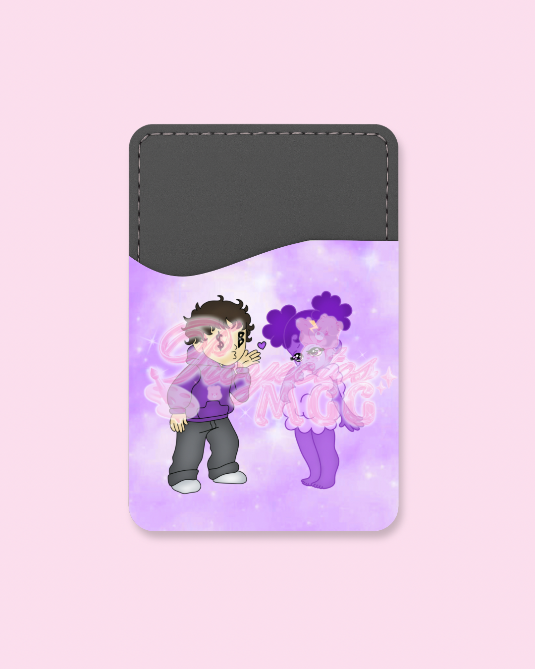 Purple SadBoy & SadGirl Phone Card Holder