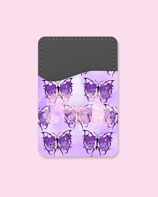 Purple SadGirl Butterfly Phone Card Holder