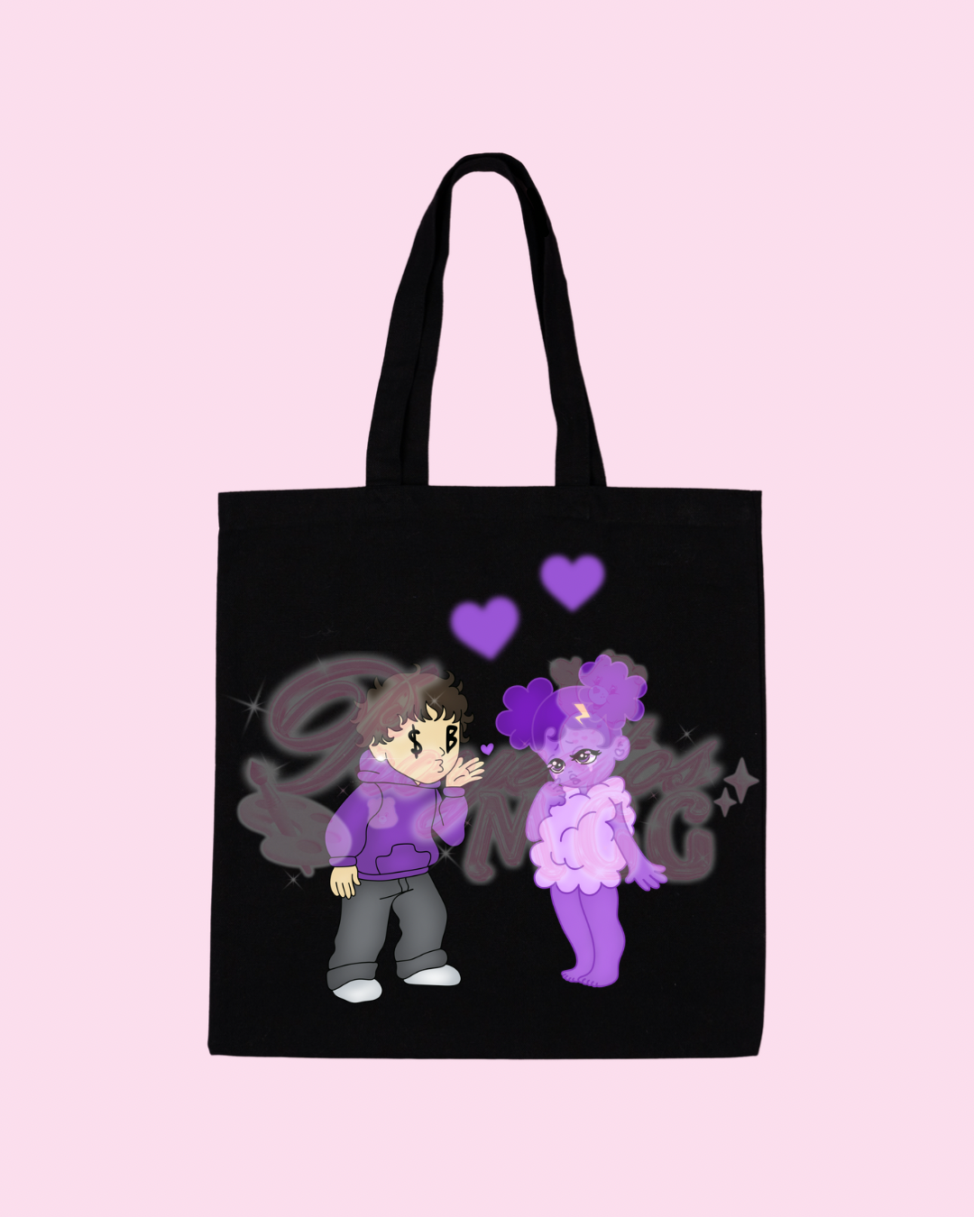 Purple SadBoy & SadGirl Tote Bag