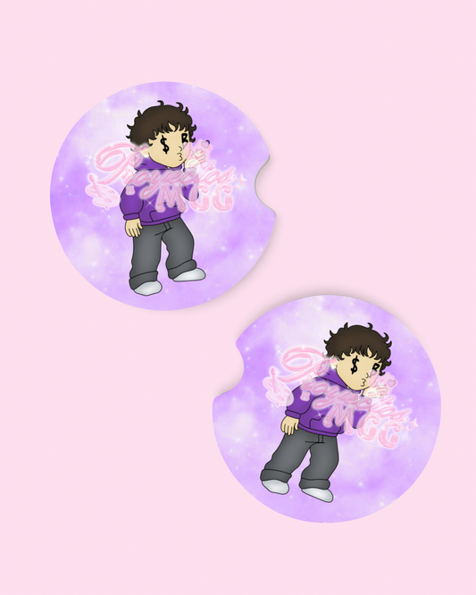 Purple SadBoy Car Coasters
