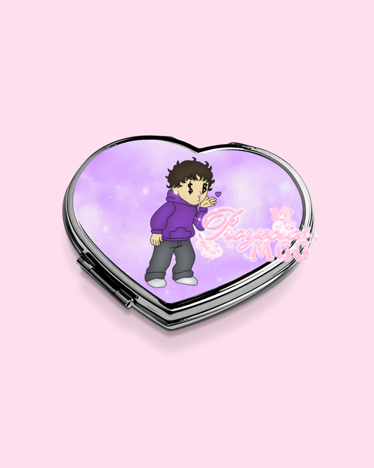 Purple SadBoy Heart Compact Mirror