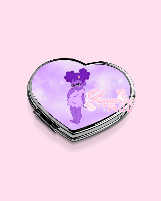 Purple SadGirl Heart Compact Mirror