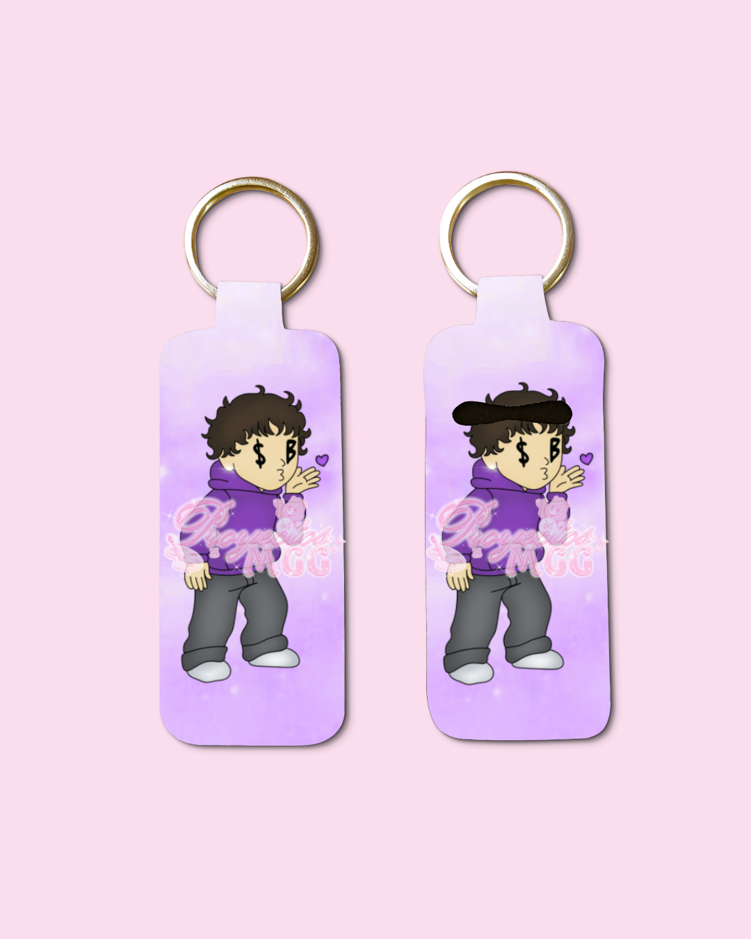 Purple SadBoy Chapstick Holder Keychain