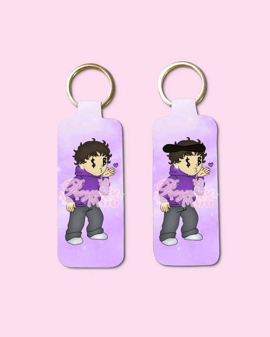 Purple SadBoy Chapstick Holder Keychain