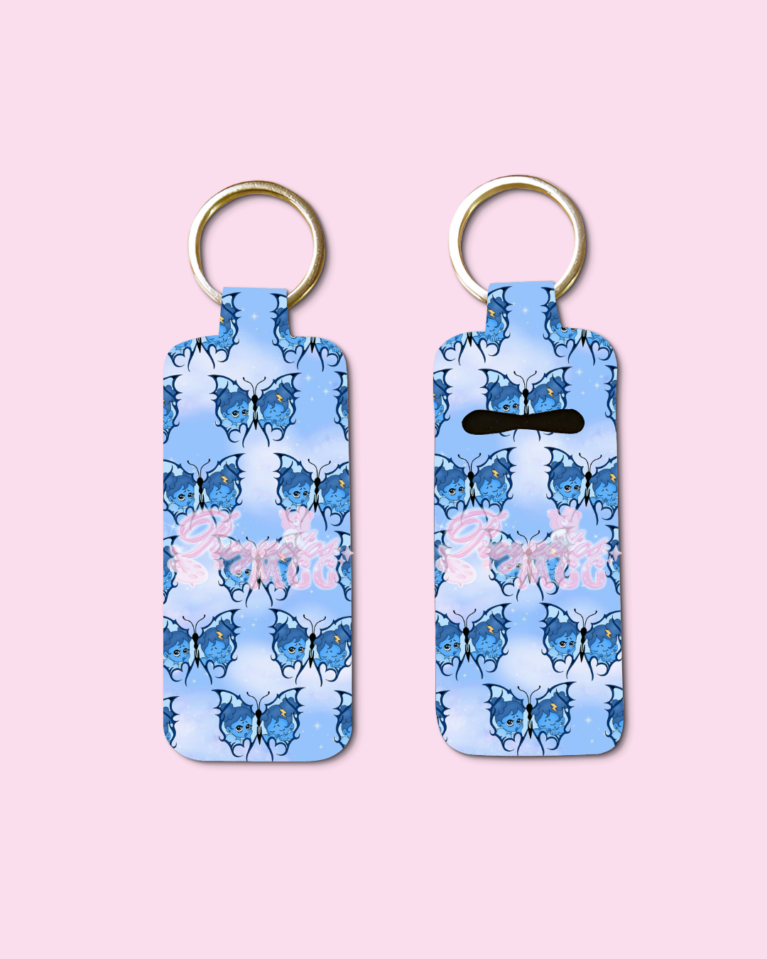 Blu SadGirl Butterfly Chapstick Holder Keychain