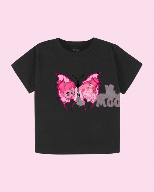 Pink SadGirl Butterfly Short Sleeve Toddler T-Shirt