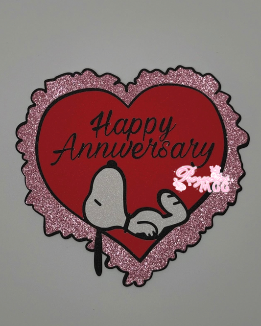 Snoopy Anniversary Heart Bouquet Topper