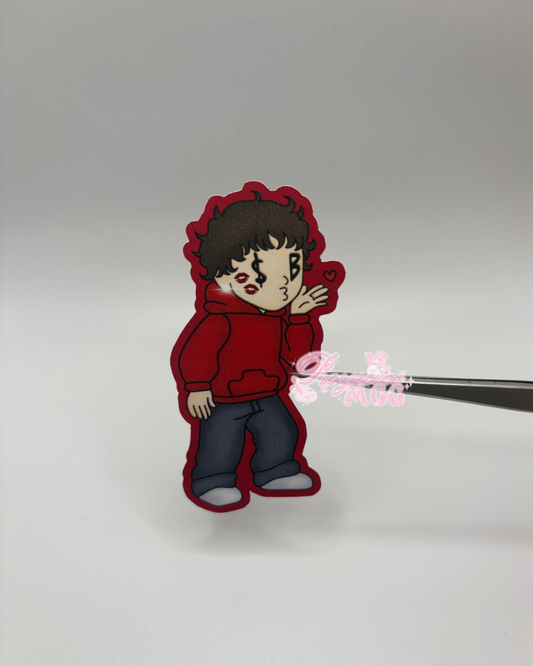 Red SadBoy V-Day Kiss Sticker