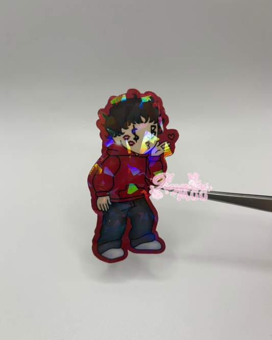 Red SadBoy V-Day Kiss Sticker