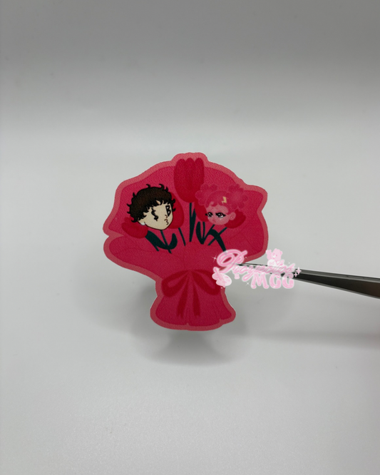 Pink SadBoy & SadGirl Ramo Sticker