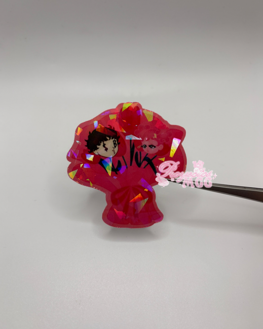 Pink SadBoy & SadGirl Ramo Sticker