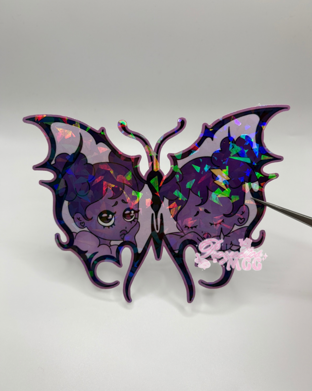 Purple SadGirl Butterfly Holo Car Decal