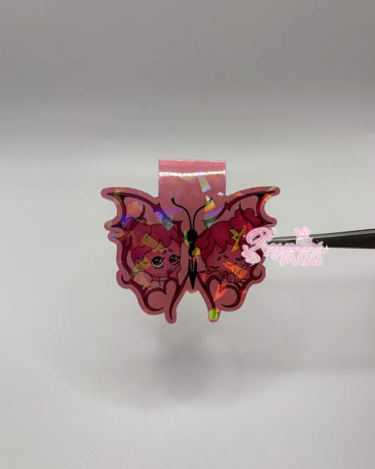 Pink SadGirl Butterfly Holo Magnetic Bookmark