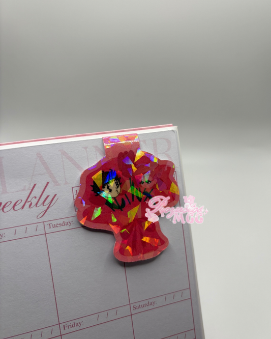 Pink SadBoy & SadGirl Ramo Holo Magnetic Bookmark