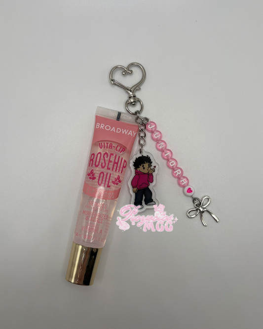 Pink SadBoy Acrylic Lip Gloss Keychain