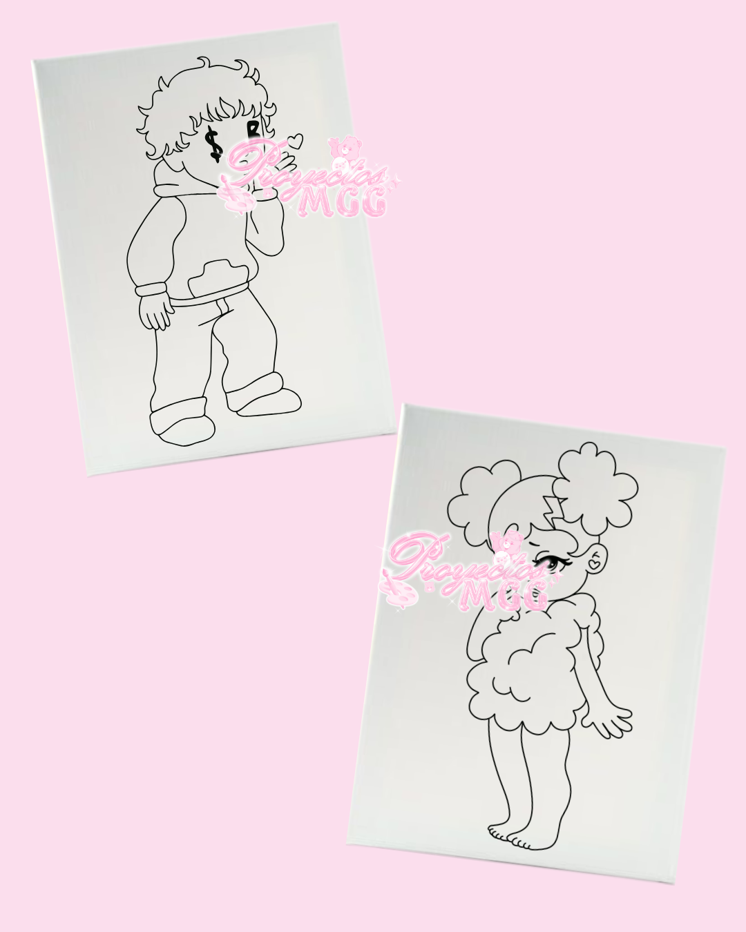 SadBoy And SadGirl Prepped Canvas Duo