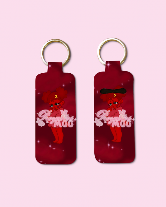 Red SadGirl V-Day Kiss Chapstick Holder Keychain