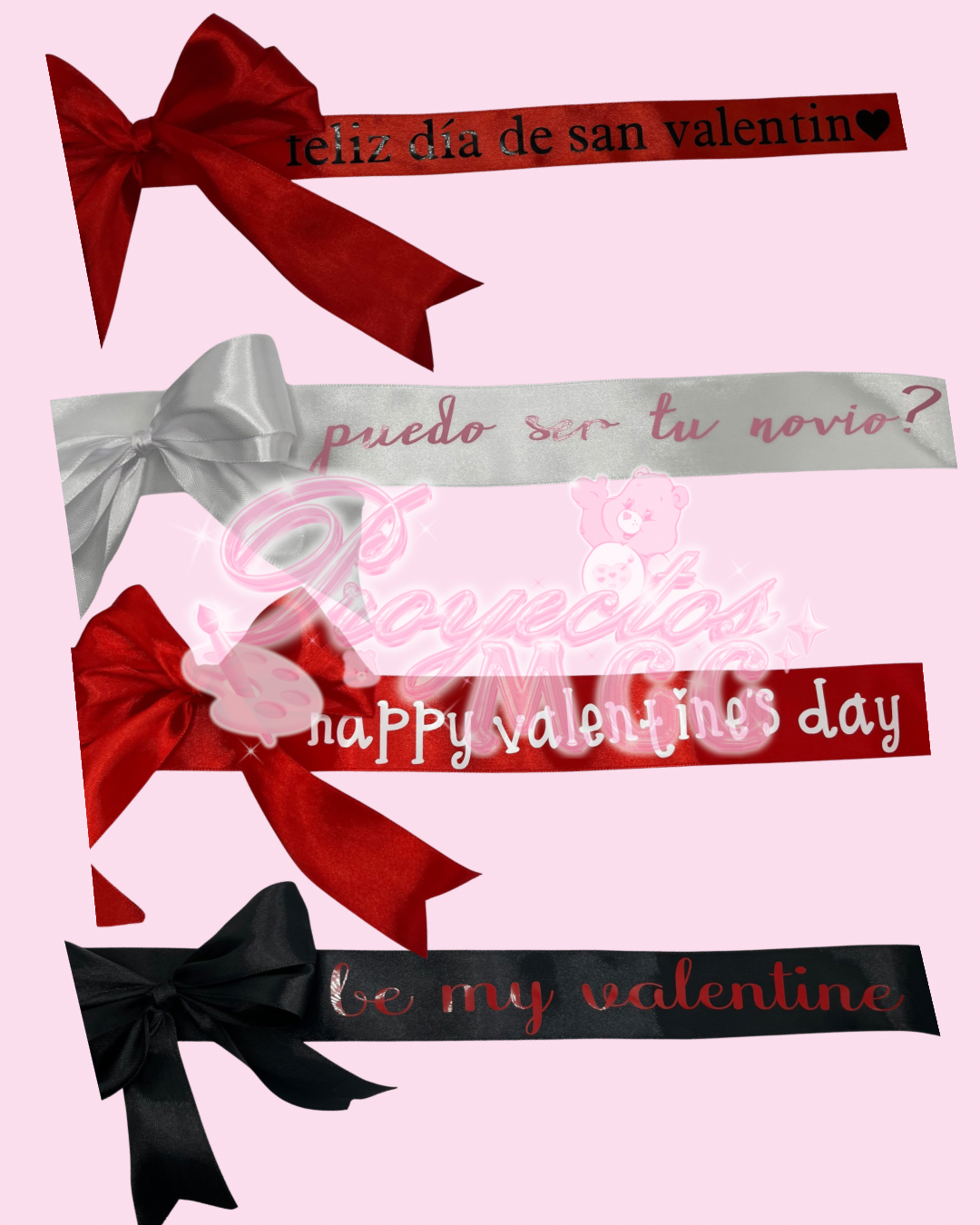 Valentines Ribbon Bouquet Banner