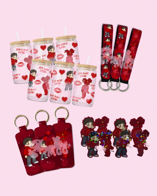 Junior H V-Day Kiss Mystery Glass Cup Gift Bundle