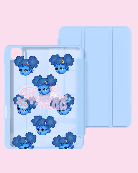Blu SadGirl Face Trifold Clear Ipad Case