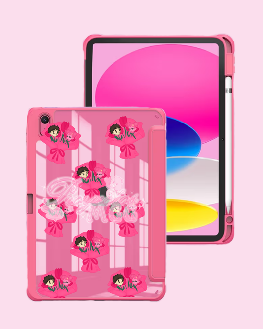 Pink SadBoy & SadGirl Ramo Trifold Clear Ipad Case
