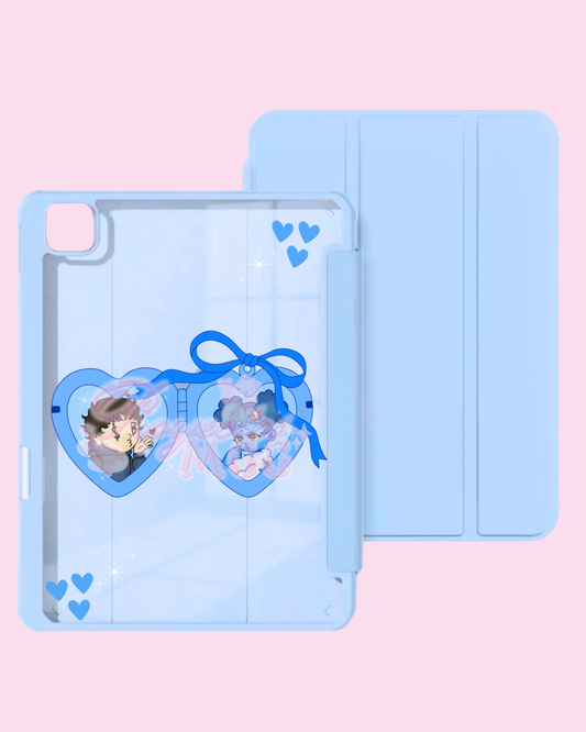 Blu SadBoy & SadGirl Locket Trifold Clear Ipad Case
