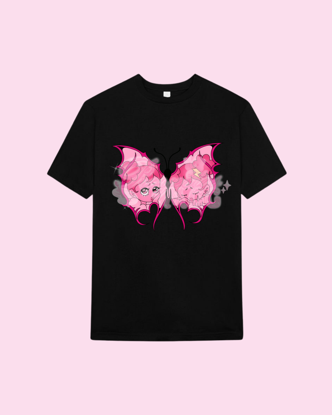 Pink SadGirl Butterfly T-Shirt