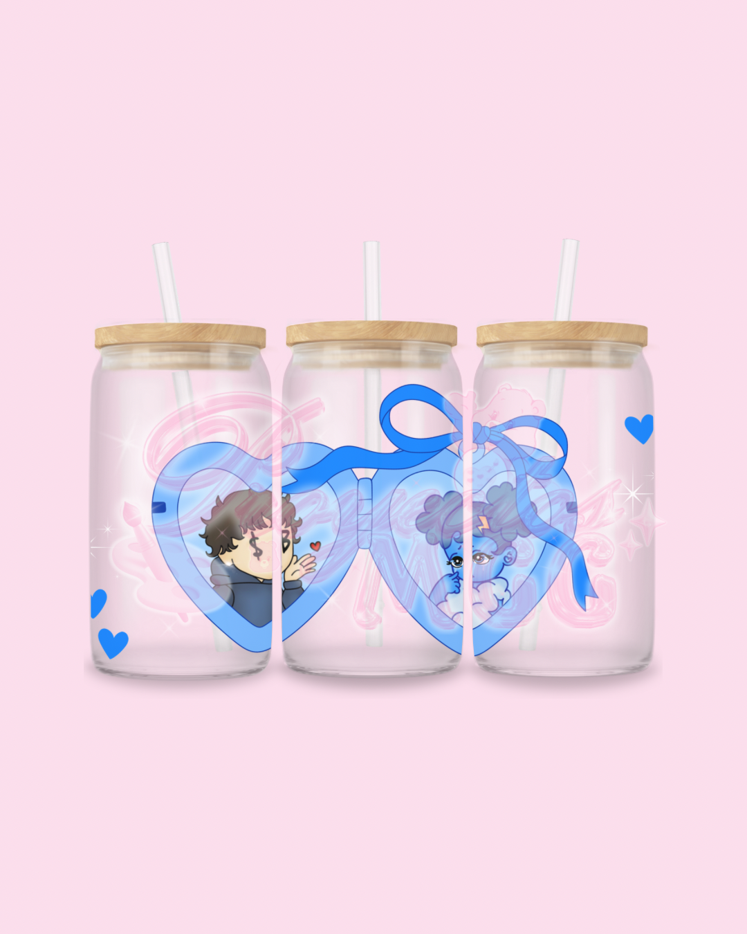 SadBoy & SadGirl Locket Glass Cup
