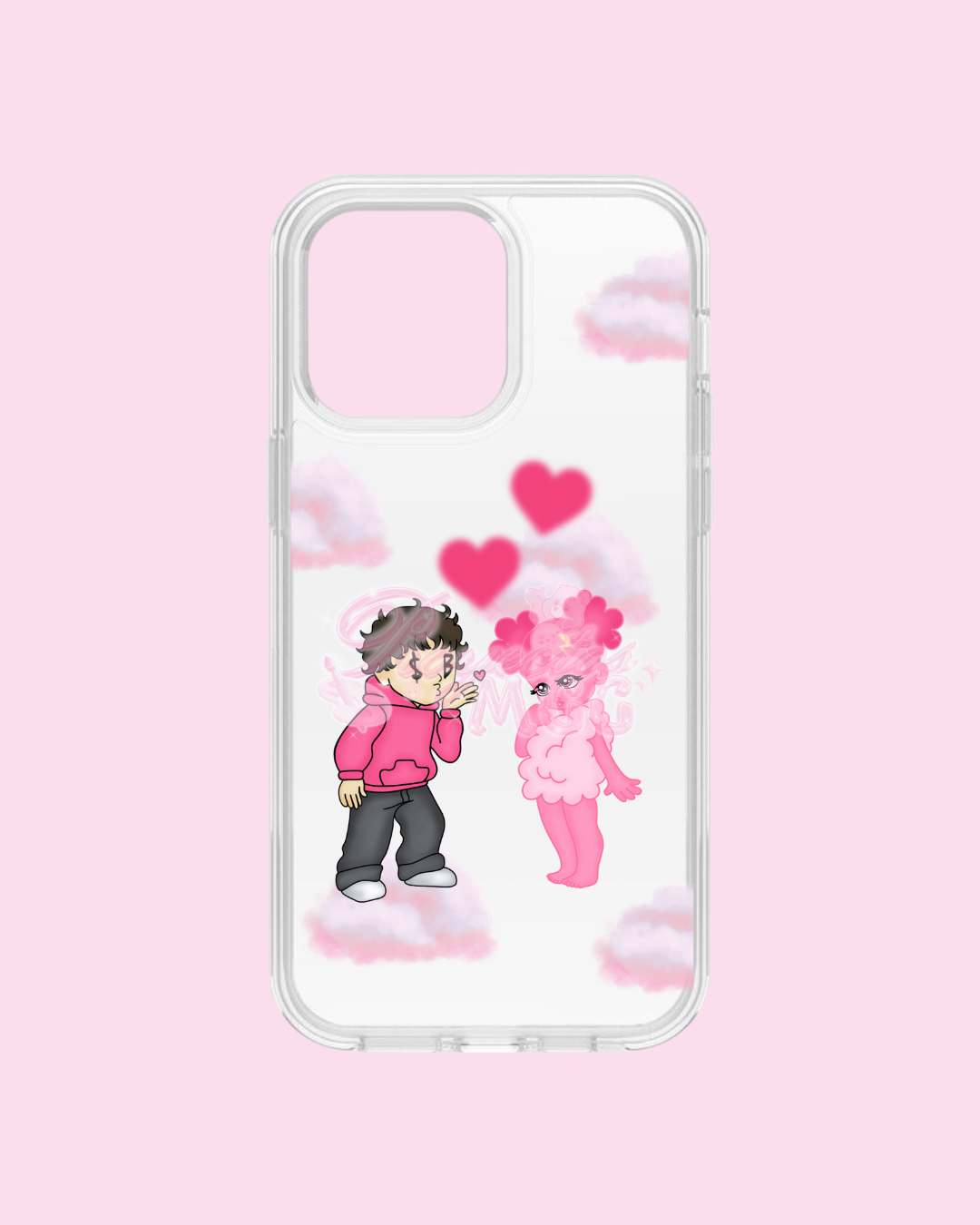 Pink SadBoy & SadGirl Clear Phone Case