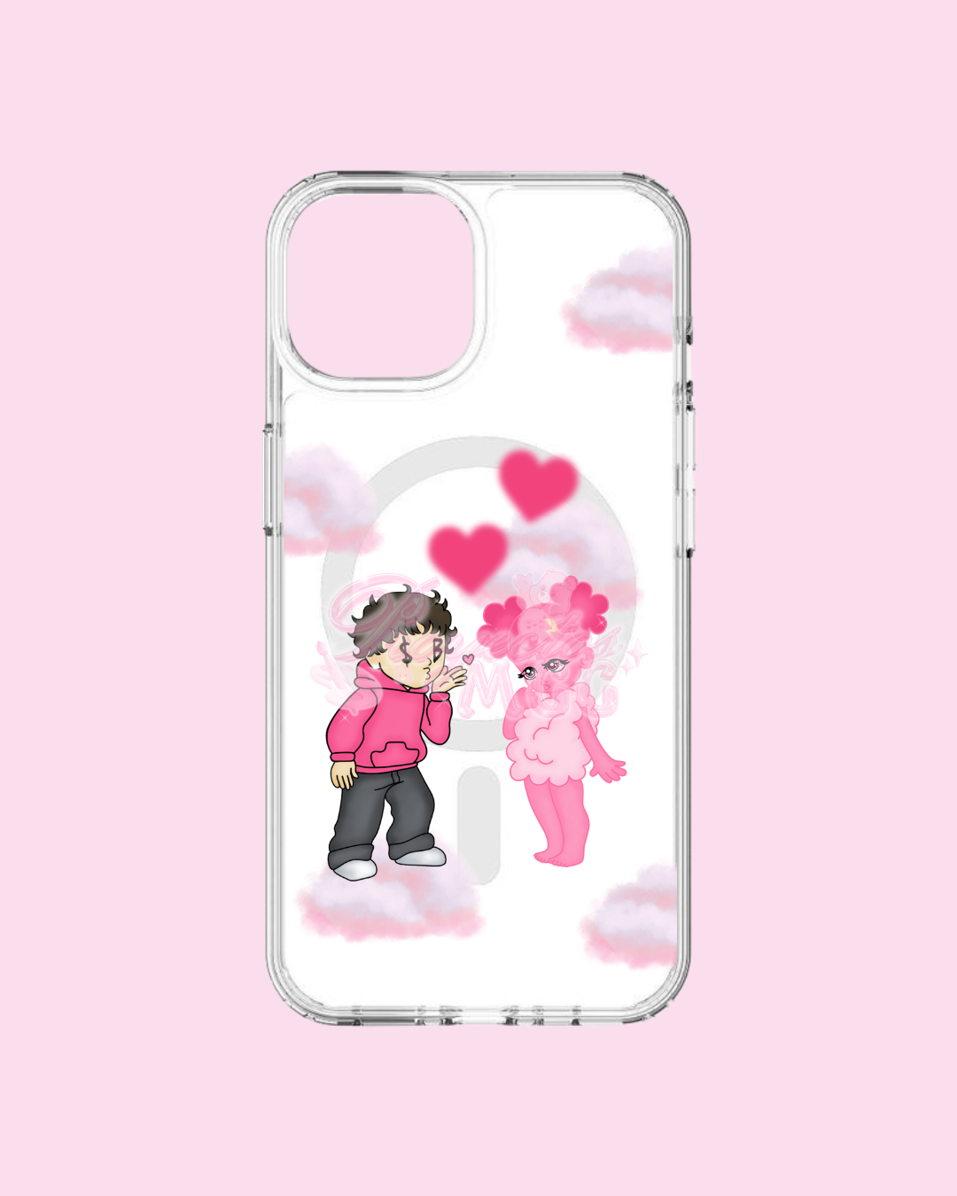 Pink SadBoy & SadGirl Clear Phone Case