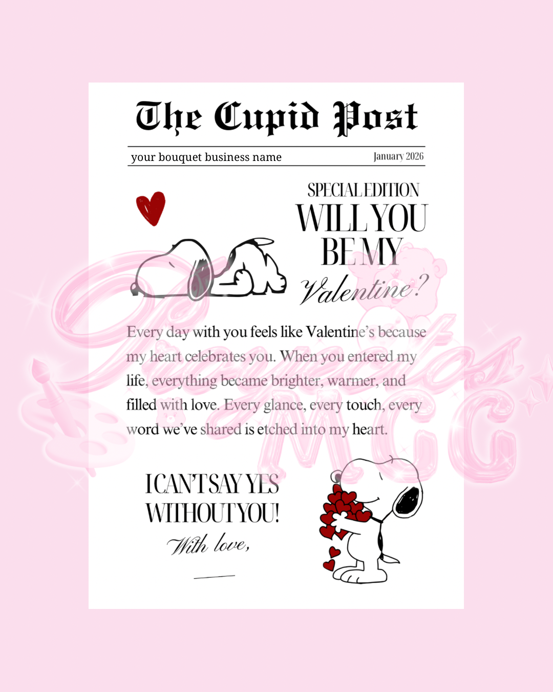 Snoop Cupids Post Flyer 8.5 in x 11 in