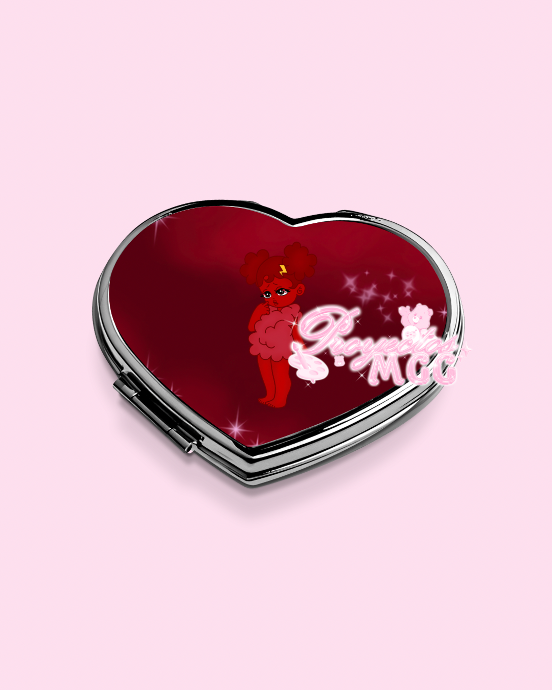 Red SadGirl Heart Compact Mirror