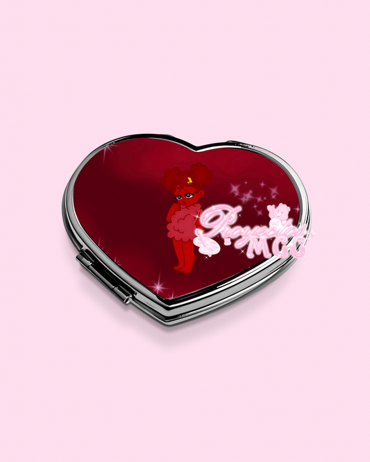 Red SadGirl Heart Compact Mirror