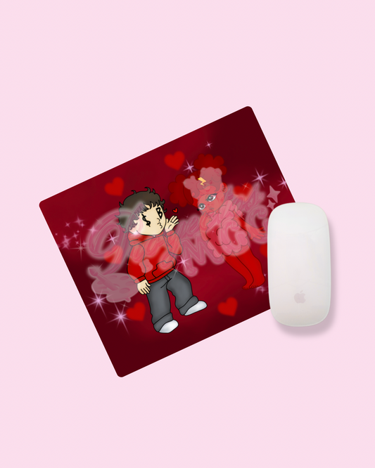 Red SadBoy & SadGirl Mouse Pad