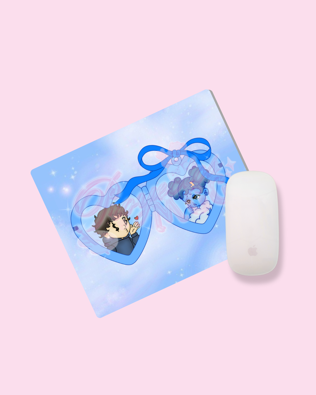 SadBoy & SadGirl Locket Mouse Pad