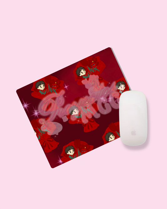 Red SadBoy & SadGirl Ramo Mouse Pad