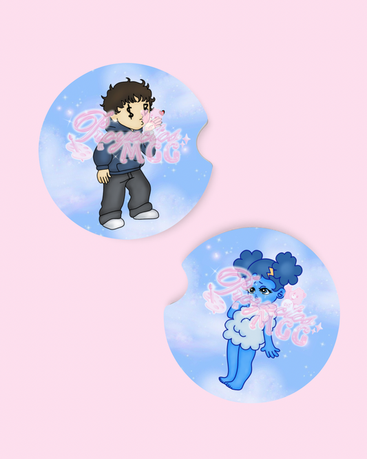 SadBoy & SadGirl Pair Car Coaster