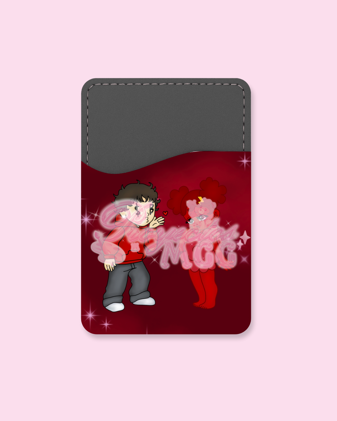 Red SadBoy & SadGirl Phone Card Holder