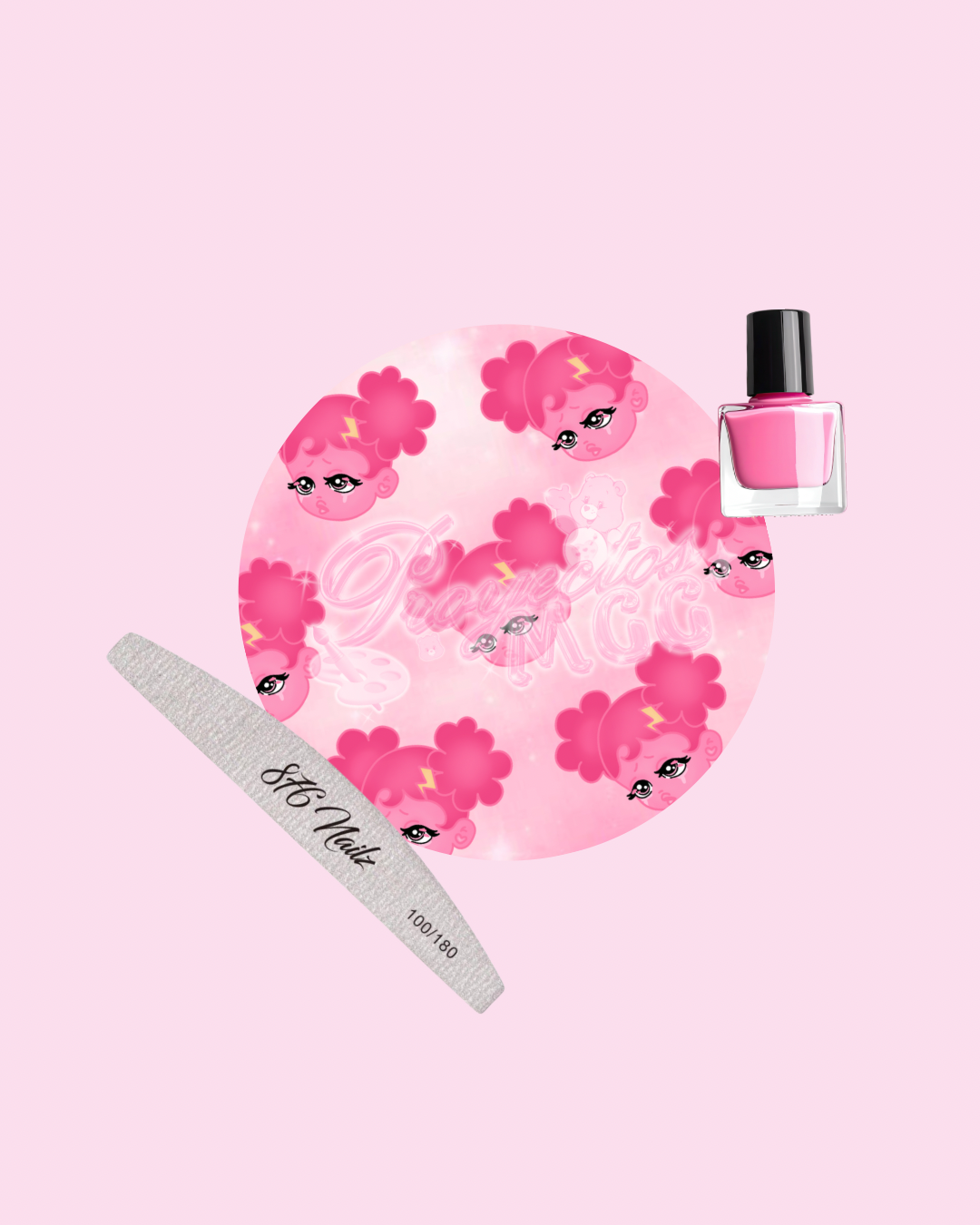 Pink SadGirl Face Nail Art Palette