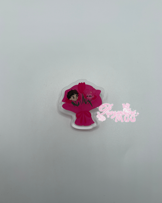 Pink SadBoy & SadGirl Ramo Acrylic Pin
