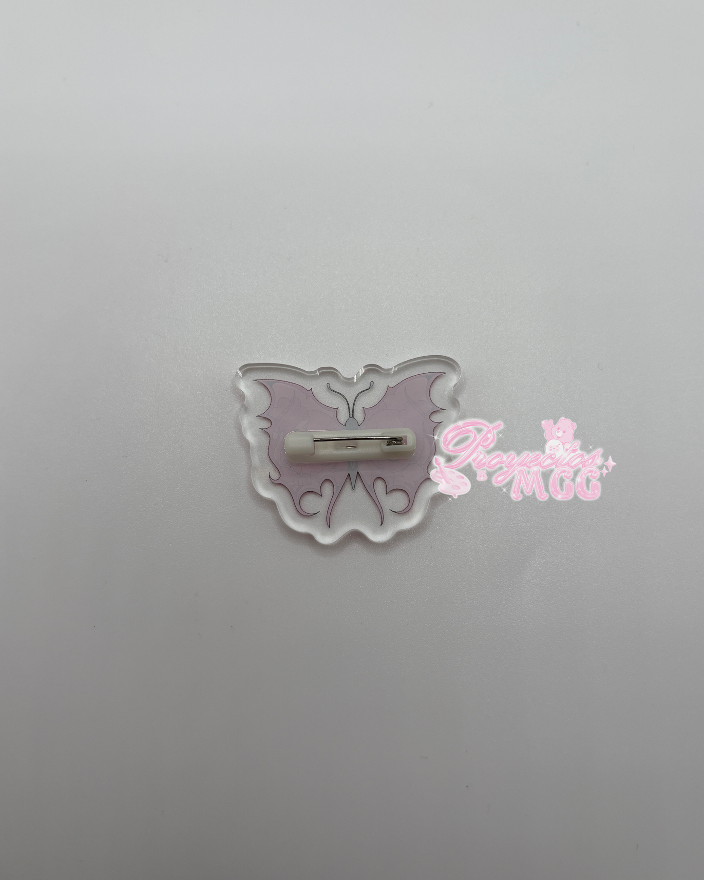 Pink SadGirl Butterfly Acrylic Pin