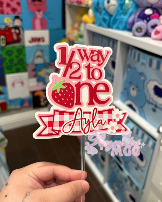 1/2 Way To One Cake Topper