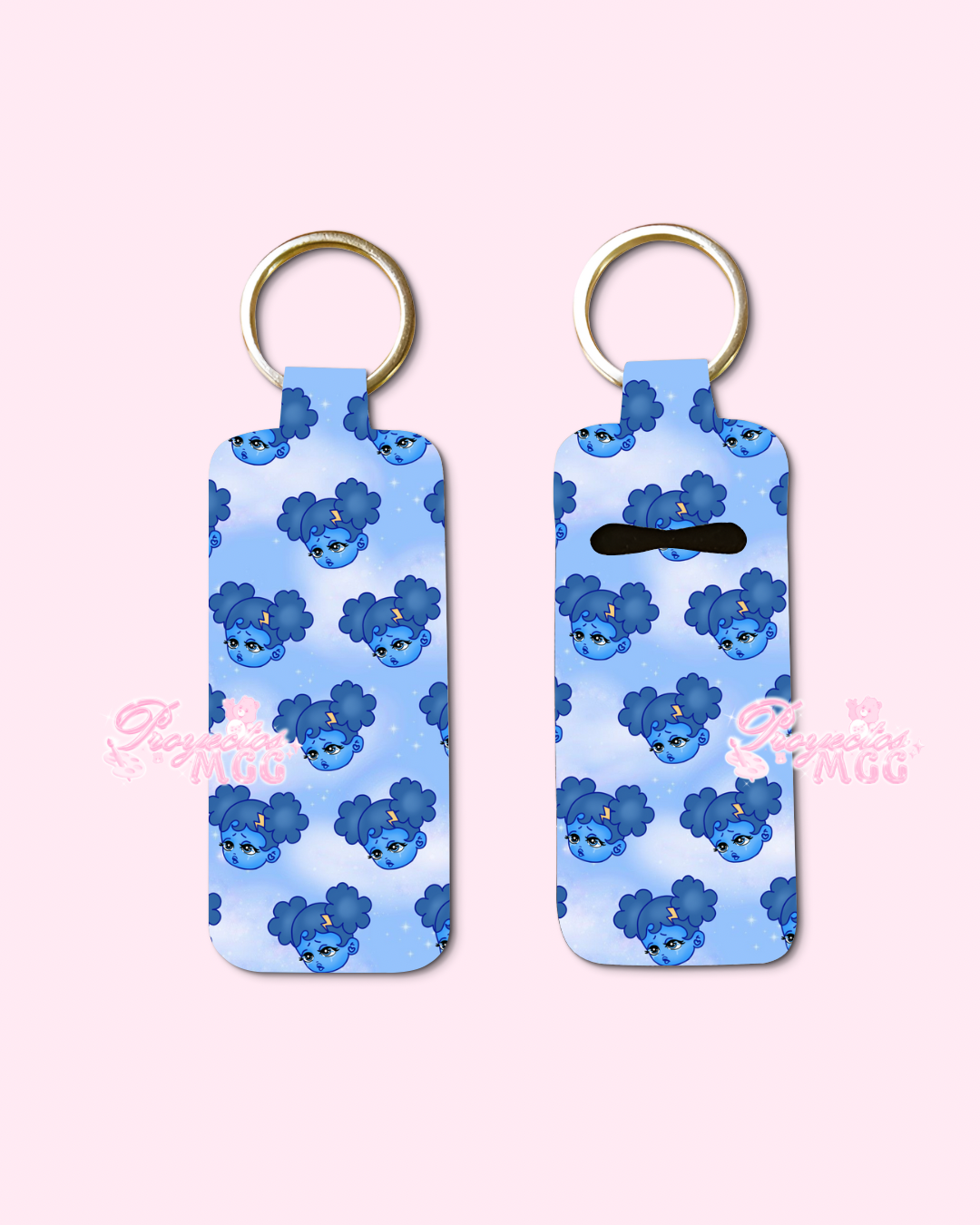 SadGirl Face Chapstick Holder Keychain